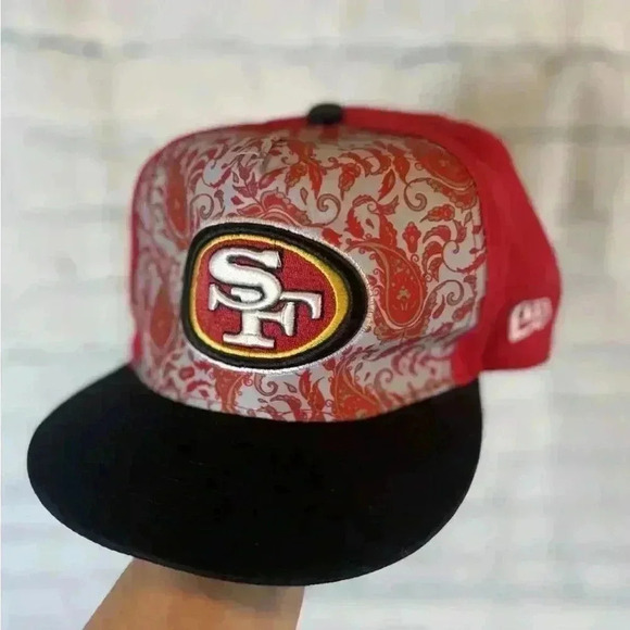 SAN FRANCISCO 49ERS New Era Niners NFL Red  Gray Paisley Snapback Hat Cap Custom - Picture 7 of 13